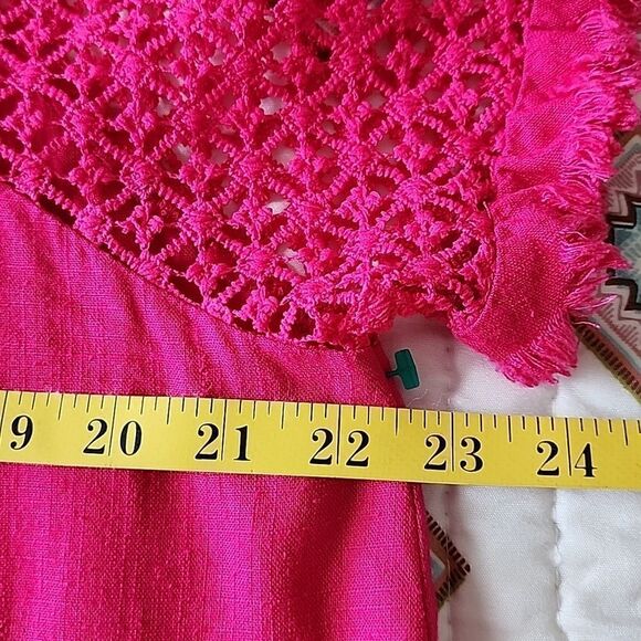 UMGEE Pink Tiered Babydoll Tunic Top with Crochet Sleeves - Picture 12 of 15